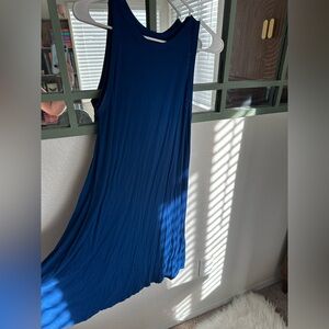 Royal blue flowy tshirt midi dress